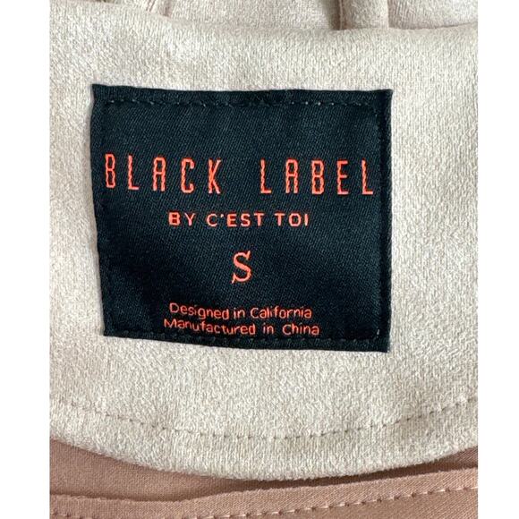 NWT Black Label by C'est Toi Faux Suede Moto Jacket Blush Pink Size S - Picture 4 of 11